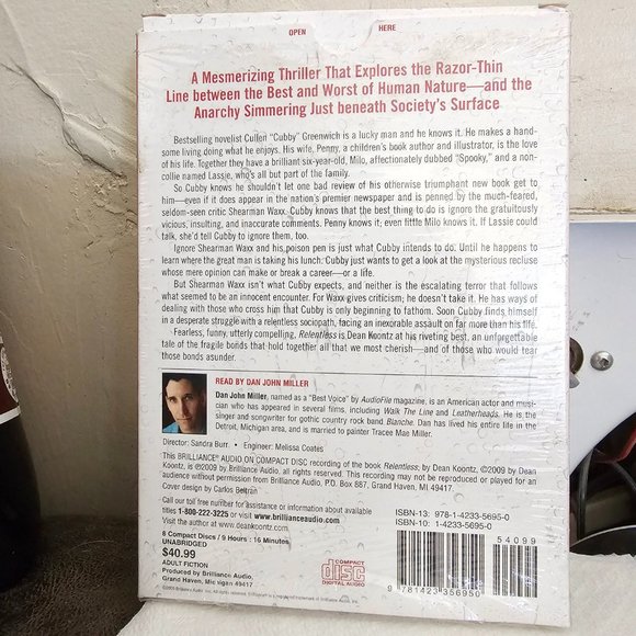 Relentless By Dean Koontz Book on CD 8 disk set - Picture 2 of 2